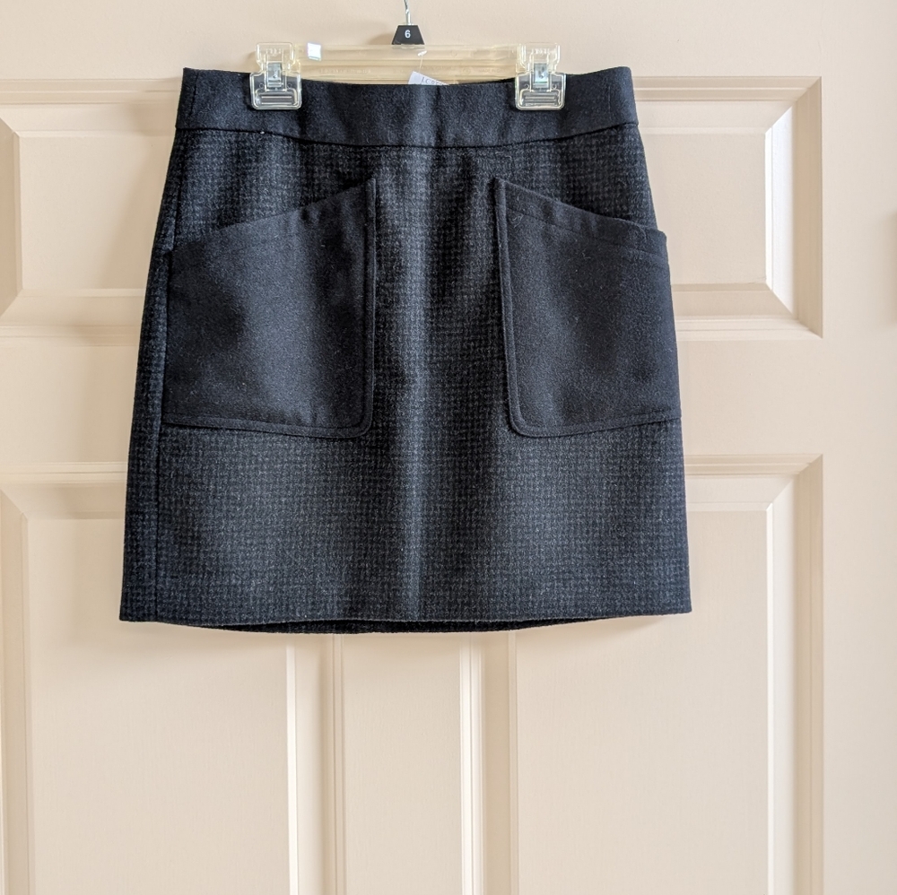 J. Crew Black Textured Mini Skirt